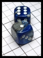 Dice : Dice - 6D Pipped - Blue and Silver Chessex - POD Aug 2015